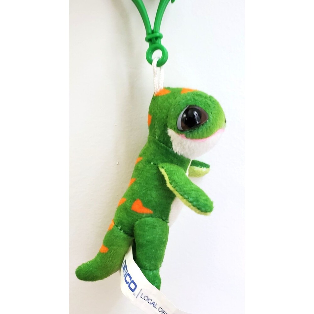 Geico Plush Gecko Backpack Clip Keychain 5" Stuffed Advertising Premium Toy